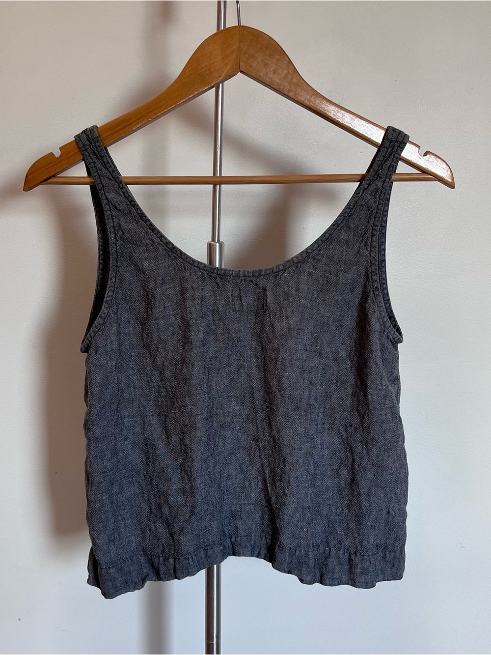 Grey Washed Linen Tank Top - Picture 4 of 8